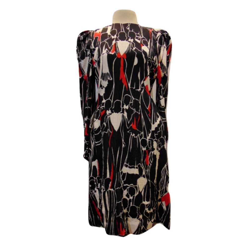 Vintage Carolina Herrera knee length dress Sz 8 - Picture 1 of 6